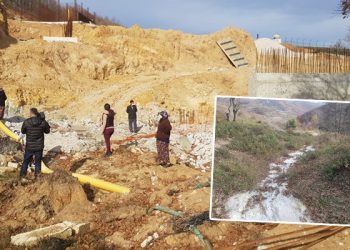 Madenci şirket, dere yatağına beton döktü