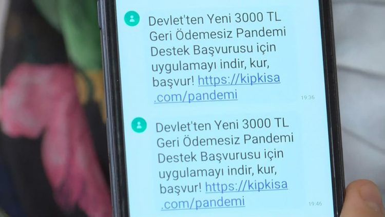 SMS dolandırıcılığında yeni yöntem: Devletten 3 bin TL destek