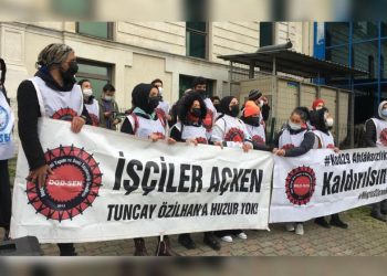 Migros depo işçileri TÜSİAD önünde eylem yaptı