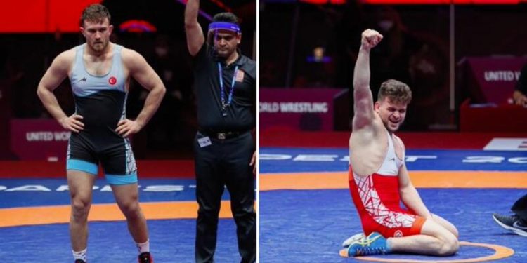 Milli güreşçiler Osman Göçen ve Süleyman Karadeniz, Tokyo Olimpiyatları’nda