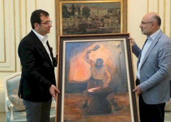 HDP, İmamoğlu’na Demirci Kava tablosu hediye etti