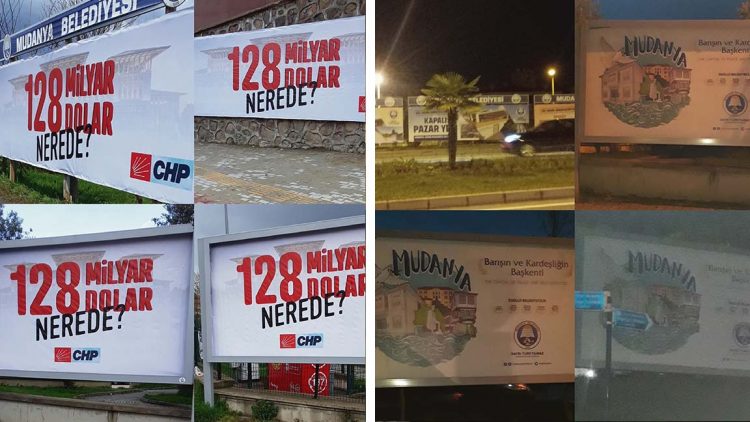 CHP’nin “128 milyar dolar nerede” afişlerine ‘Cumhurbaşkanına hakaret’ soruşturması başlatıldı