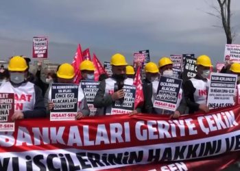Kayı İnşaat işçileri alacakları için bu kez de Kadıköy’den seslendi: Bankalardan önce bizim alacaklarımız ödensin