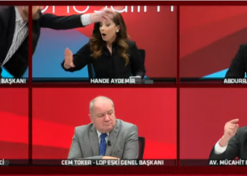 Canlı yayında kavga. Hakan Bayrakçı masayı yumrukladı