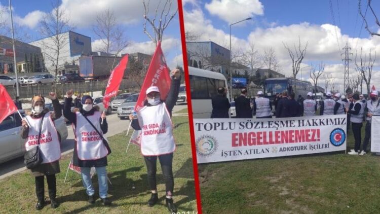 Sendikalı oldukları için işten çıkarılan ADKOTURK işçileri direnişte