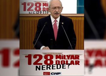 Kılıçdaroğlu, polisin toplattığı CHP afişini Meclis kürsüsüne astı ve sordu: 128 milyar dolar nerede?