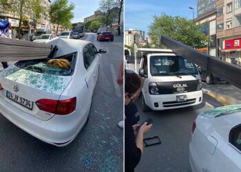 Çekmeköy’de korkunç kaza! Demir çubuklar otomobile saplandı