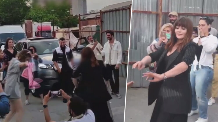 Deniz Çakır, sokak ortasında göbek attı