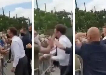 Protestocudan Fransa Cumhurbaşkanı Macron’a tokatlı saldırı