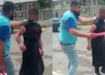Eşini taciz ettiğini iddia ettiği adamı kadın kıyafeti giydirerek karakola götürdü