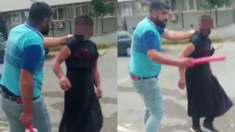 Eşini taciz ettiğini iddia ettiği adamı kadın kıyafeti giydirerek karakola götürdü