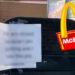 McDonald’s çalışanı bu notla istifa etti