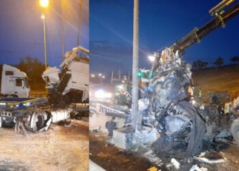 TEM’de korkunç kaza: Sürücü kabini paramparça oldu