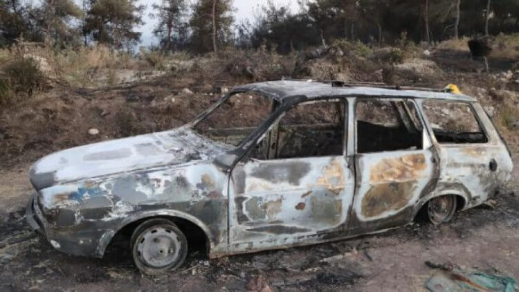 Otomobilde çıkan yangın 3 hektar alanı küle dönderdi