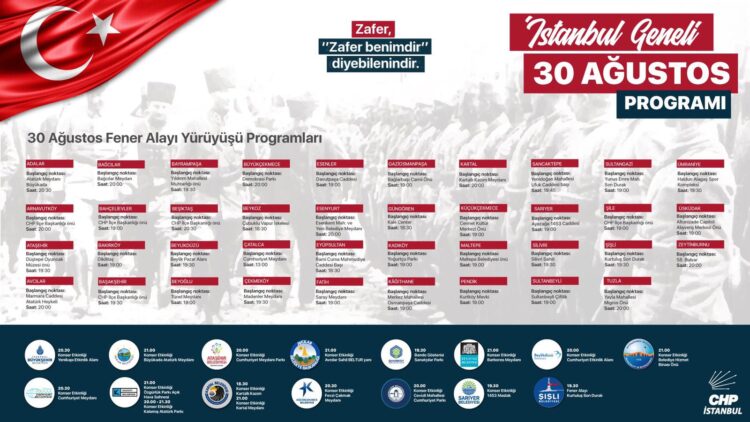 CHP İstanbul 30 Ağustos’u tüm ilçelerde coşkuyla kutlayacak