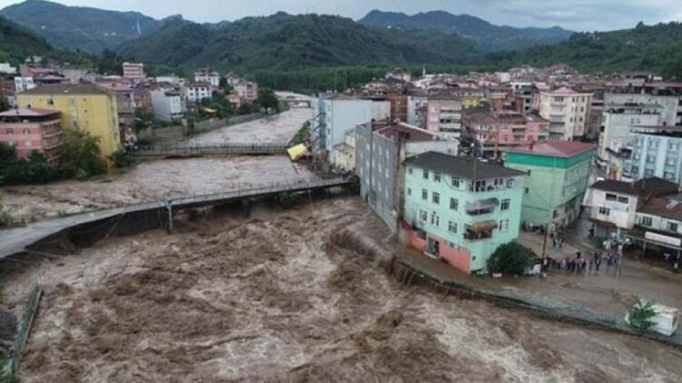 Sel bölgesinden çarpıcı fotoğraf… “Devlet” dere kenarında
