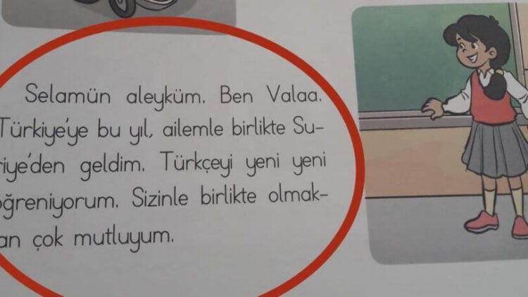 1. Sınıf Hayat Bilgisi kitabındaki Suriyeli kız gündem oldu