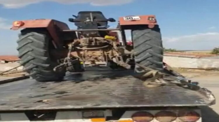 Tarlada çalışırken çiftçinin traktörü hacizle elinden alındı
