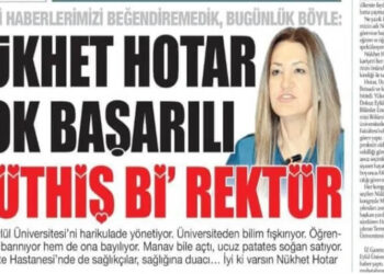 İZGAZETE manşetten ‘Müthiş bi’ rektör’ dedi
