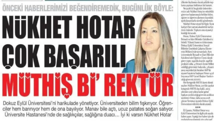 İZGAZETE manşetten ‘Müthiş bi’ rektör’ dedi