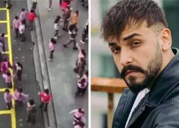 Okul bahçesinde dans eden öğrencilere Sefo’dan konser