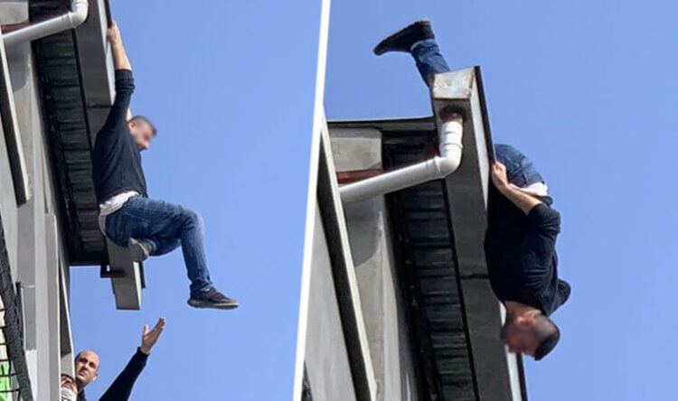 Adana’da akılalmaz anlar: Komşusunun üzerine düştü