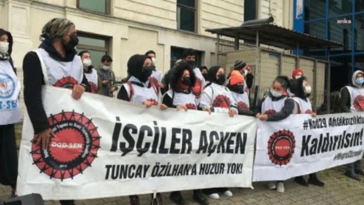 Kod-29 ile işten çıkartılan işçilere destek veren sendikacılar gözaltına alındı