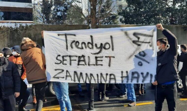 Trendyol işçileri, şirketin kapısına dayandı