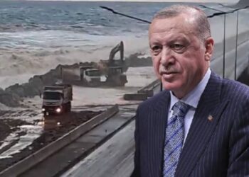 Erdoğan’ın açılışını yapacağı yolu yine dalgalar yuttu