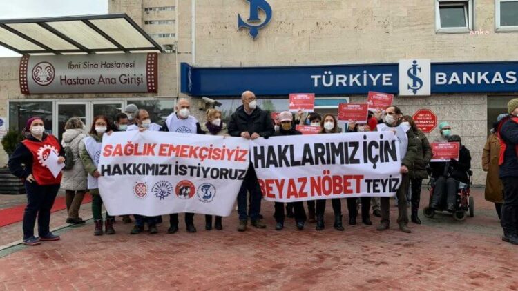 ‘Beyaz nöbet’ sürüyor; ‘alkış değil, insan onuruna yakışır çalışma koşulları istiyoruz’