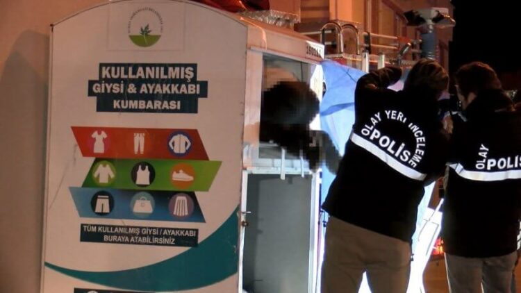 Giysi kumbarasında akıl almaz ölüm!