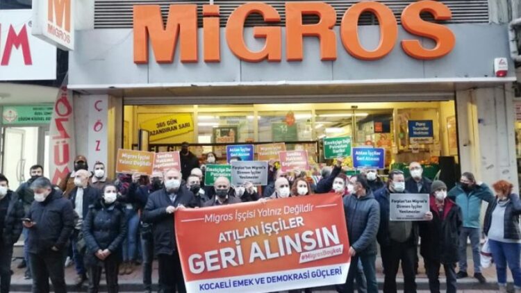 Migros önünde eylem: ‘Atılan işçiler geri alınsın’