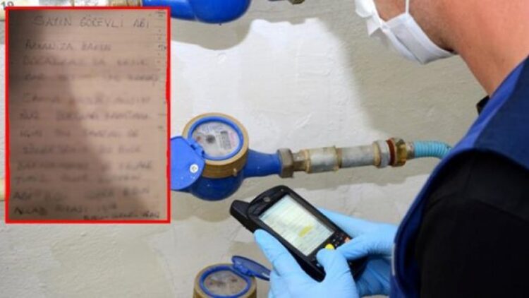 Sayaç okuma görevlisine bırakılan not sosyal medyada gündem oldu
