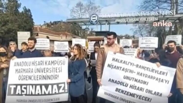 Marmara Üniversitesi öğrencilerinde protesto: Hisara dokunma!