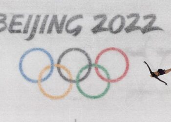 Beijing 2022 artistik buz pateni tek kadınlar kısa programından kuş bakışı kareler