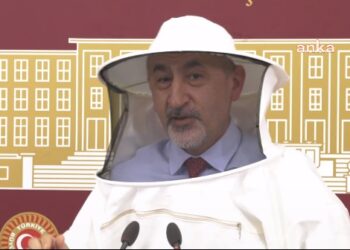 Meclise arıcı kıyafetiyle geldi: Türkiye’de arılar açlıktan ölüyor