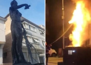 Uzunköprü’deki Adalet Anıtı’nı yakan kişi tutuklandı