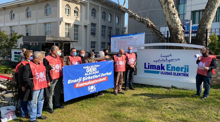 SOL Parti’den Limak Enerji önünde eylem: Enerji şirketleri kamulaştırılsın