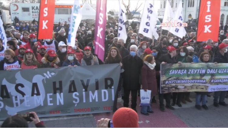 DİSK, KESK, TMMOB ve TTB’den ‘Savaşa hayır’ eylemi