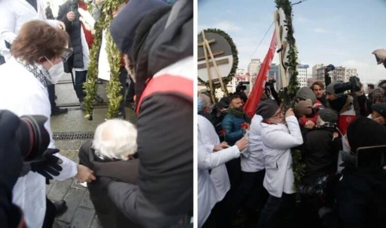 Polis doktorlara izin vermedi, 89 yaşındaki profesör yere düştü