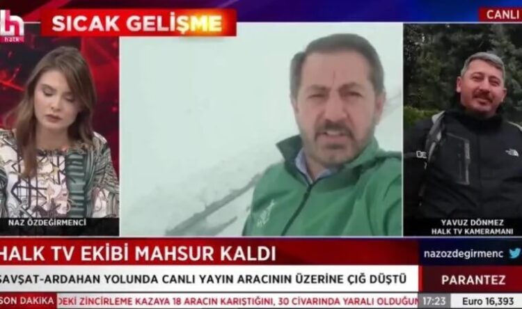 Halk TV ekibi çığda mahsur kaldı