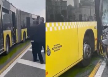 Beylikdüzü’nde metrobüsler kafa kafaya çarpıştı