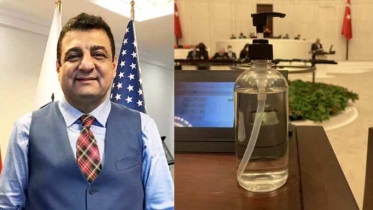 Tutuklanan Akat’ın Meclis’teki dezenfektanlarının ambalajını söktüler