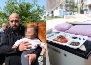 Evden çıkartılan çift, 9 aylık bebekleriyle parka sığındı