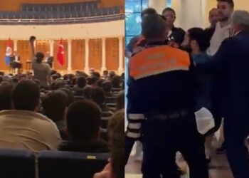 Özdağ’ı protesto eden öğrencilere özel güvenlikten müdahale