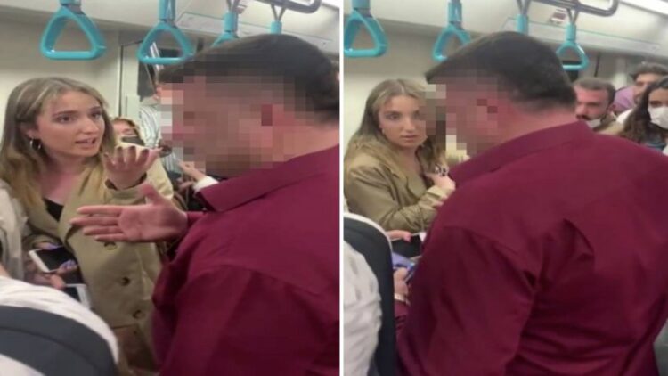 Marmaray kadınların fotoğraflarını çeken şahsa yine kadınlar müdahale etti