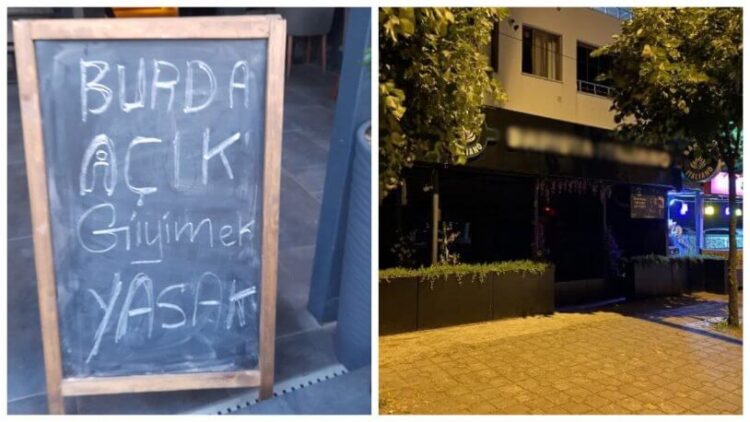‘Açık giyinmek yasaktır’ yazısı bulunan kafeye şortla girdi, kovuldu!