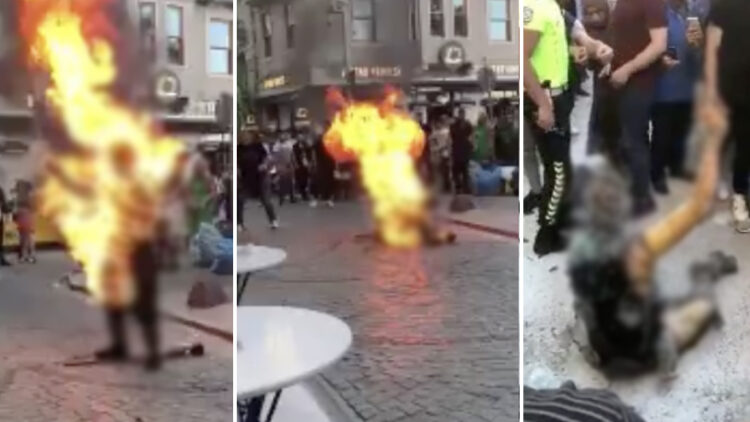 İstanbul’da bir kişi kendini yaktı