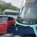 Raylara giren otomobile tramvay çarptı!