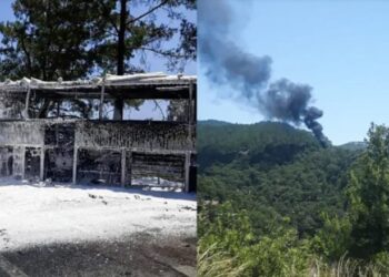 Otobüste başlayan yangın ormana sıçradı